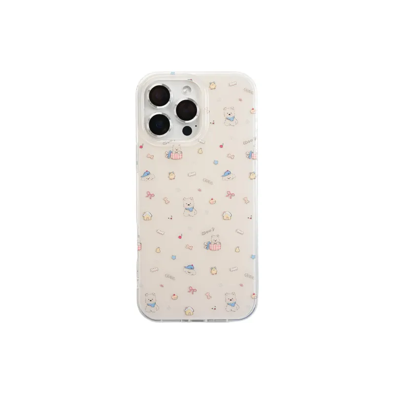 Wei Xin Acrylic Material Cake West Highland Puppy Phone Cases Compatible With IPhone 16/15 Pro Max/Apple 13/14 Pro/Max-2
