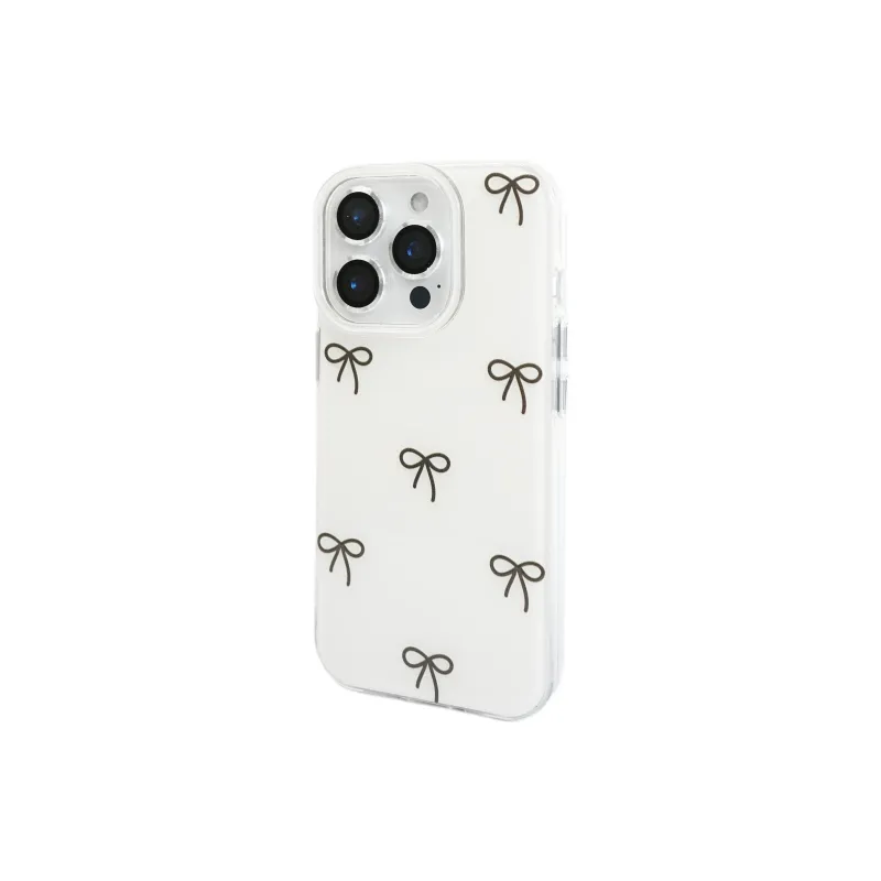 Wei Xin Acrylic Material Double Layer Line Bowknot Phone Cases Compatible With IPhone 16/15 Pro Max/Apple 13/14 Pro/Max-6