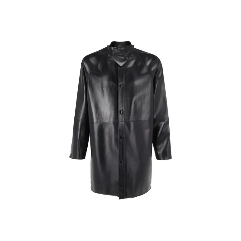 PRADA Leather Jackets Men Black-0