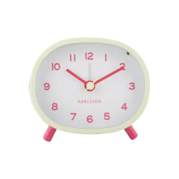 Karlsson Sweeping Seconds Movement Iron Alarm Clock Unisex White