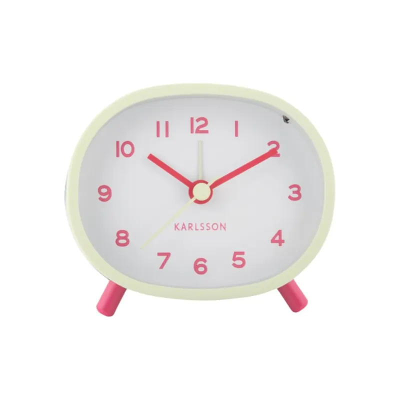 Karlsson Sweeping Seconds Movement Iron Alarm Clock Unisex White-0