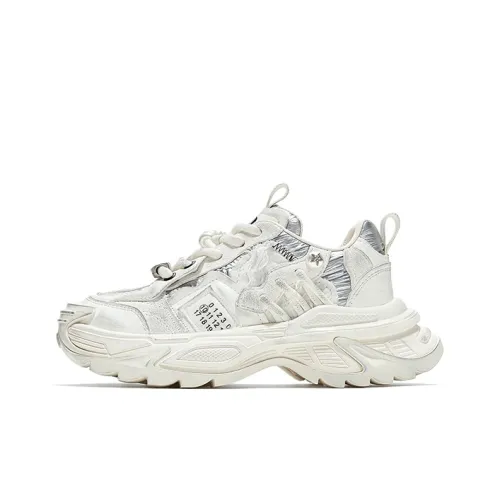 HR Low Top Chunky Sneakers Women's Ecru Silver