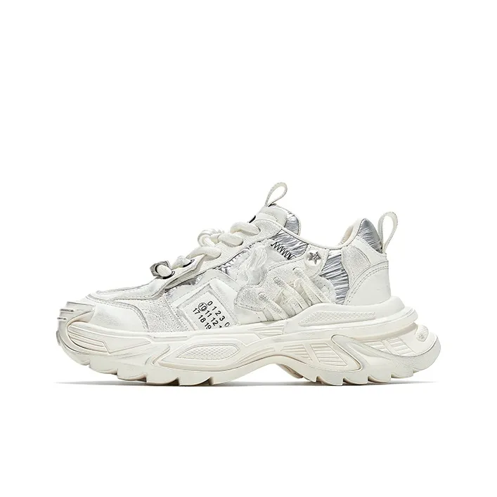 HR Low Top Chunky Sneakers Women's Ecru Silver-0