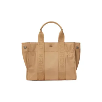LAUREN RALPH LAUREN Grain Leather Tote Bag, Shopping Bag, Shoulder Bag, Handbag Small Size Women's Brown