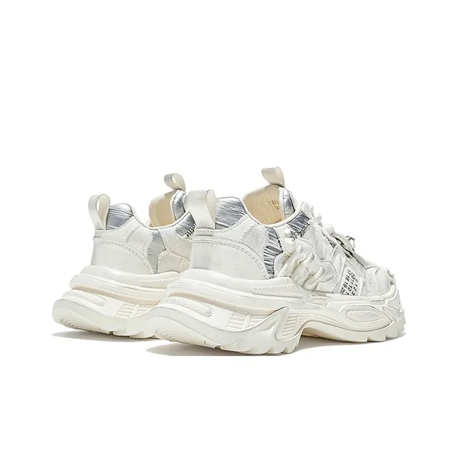 HR Low Top Chunky Sneakers Women's Ecru Silver-3