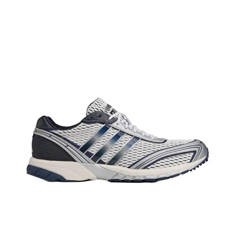 SPORTY & RICH x Adidas Originals Adizero Adios 1 Anti Slip Wear Resistant Low Top Casual Shoes Unisex White Blue-1