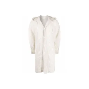 Homme Plissé Issey Miyake Trench Coats Men Beige