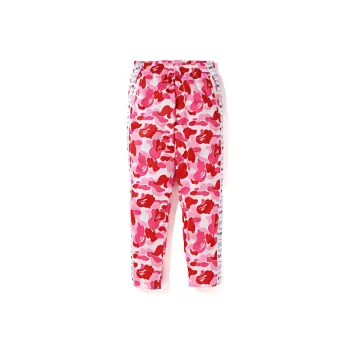 A BATHING APE Abc Bapesta Tape Jersey Pants Pink
