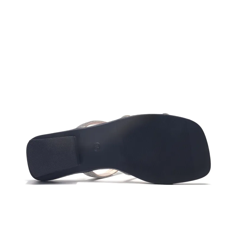 Take The Qin Rubber Sole Abrasion Resistant Slip Resistant Slide Slippers Women's Beige Gift Box Set-5