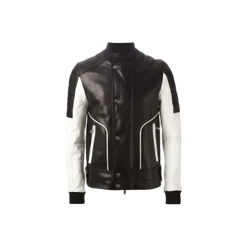 BALMAIN Leather Jacket Men's Black