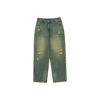 LUJIAMEN Jeans Unisex Washed Blue