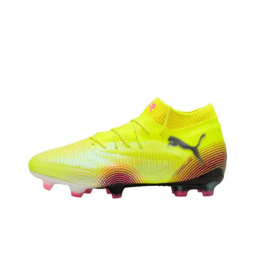 PUMA Future 8 Ultimate FG Rubber Long Studs Anti Slip Wear Resistant Soccer Shoes Unisex Yellow Black