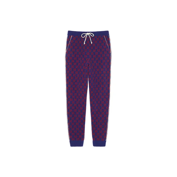 GUCCI Knitted Sweatpants Men Dark Blue-0