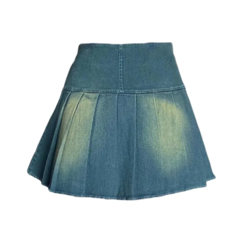 ABBY GODDESS Denim Short Skirts Women's Blue-1