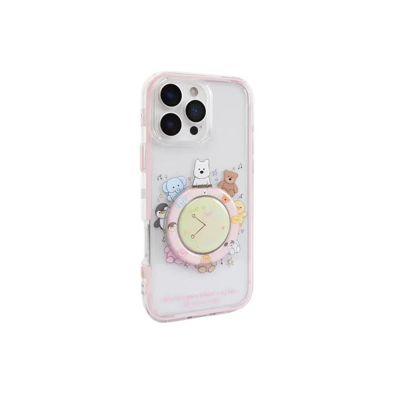 Wei Xin Acrylic Material Jellycat Animal Clock Stand Phone Cases Compatibility With IPhone 16/15/4/13/Pro/Max-1