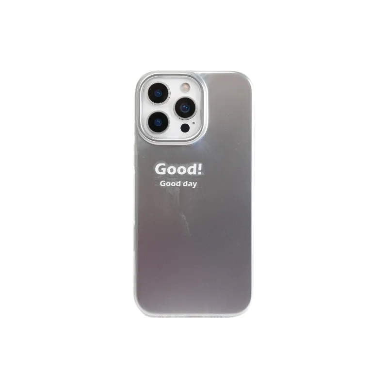 Wei Xin Acrylic Material Matte Plated Silver Text Phone Cases Compatible With IPhone 16/15 Pro Max/Apple 13/14 Pro/Max-4