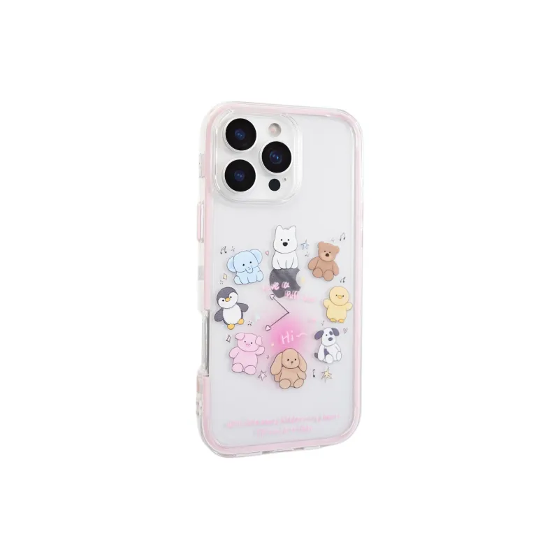 Wei Xin Acrylic Material Jellycat Animal Clock Stand Phone Cases Compatibility With IPhone 16/15/4/13/Pro/Max-5