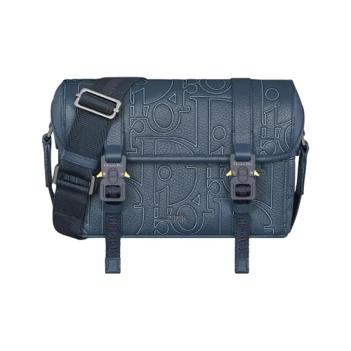 DIOR Hit The Road Grained Calfskin Shoulder Bag, Crossbody Bag Men's Marine Blue