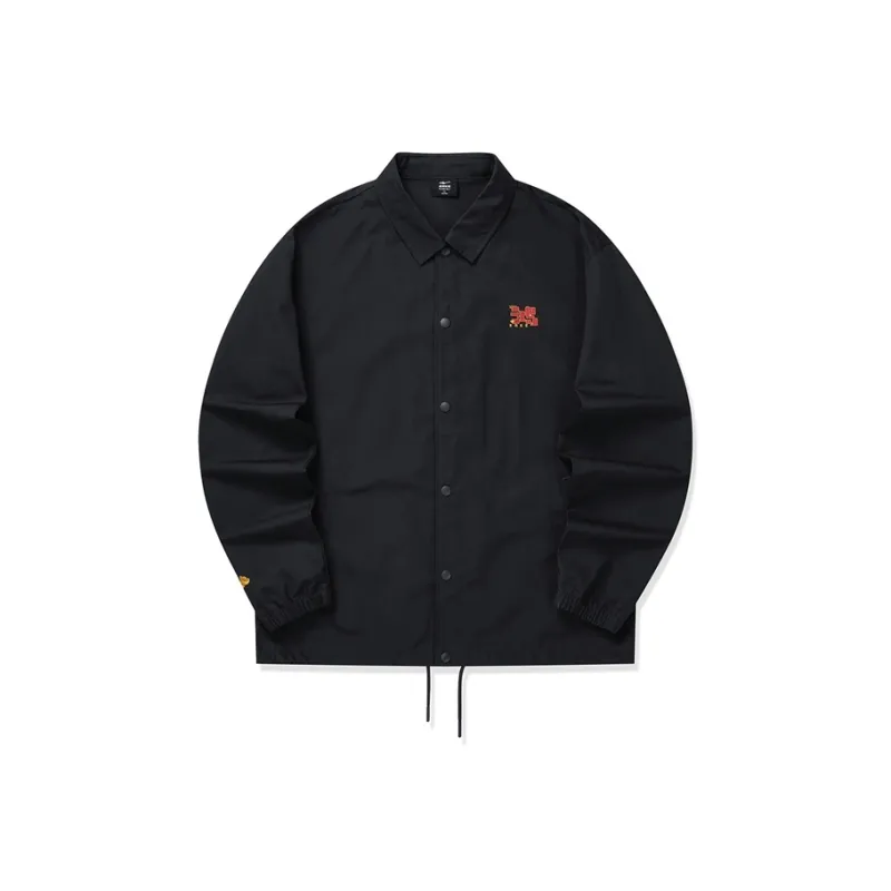 Erke x QIZAILIANMING Life Collection Jacket Men's Jet Black-0