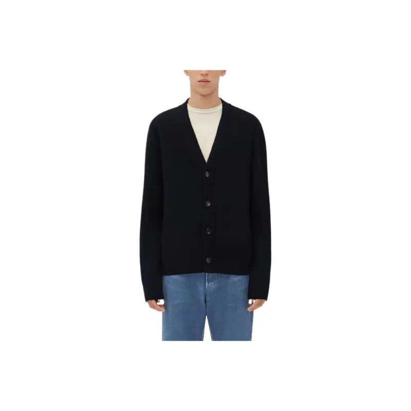 Bottega Veneta Intrecciato Leather Patch Embellished Cardigan-0