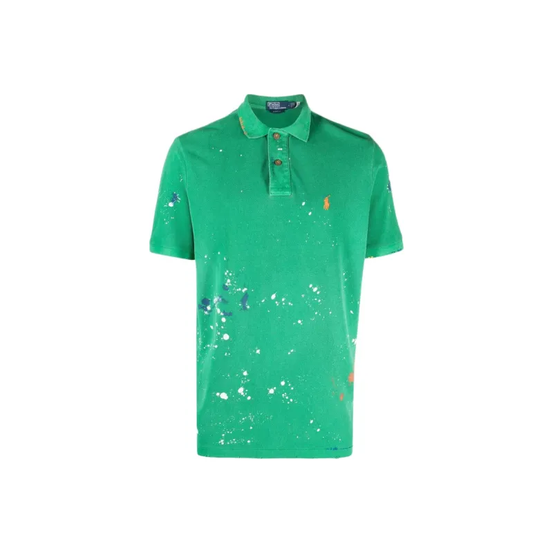 Polo Ralph Lauren Pony Motif Paint Splatter Polo Shirt-0