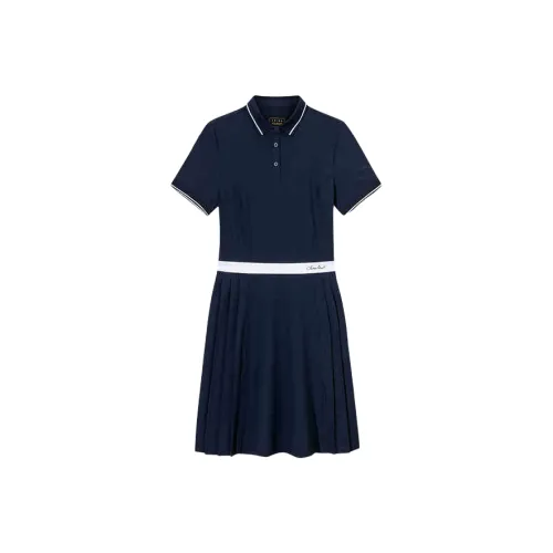 Anta Variety Training Collection Short Sleeved Dress Women's Midnight Blue