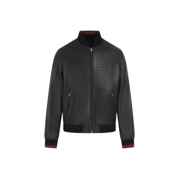 GUCCI Logo Embroidered Zip Up Jacket