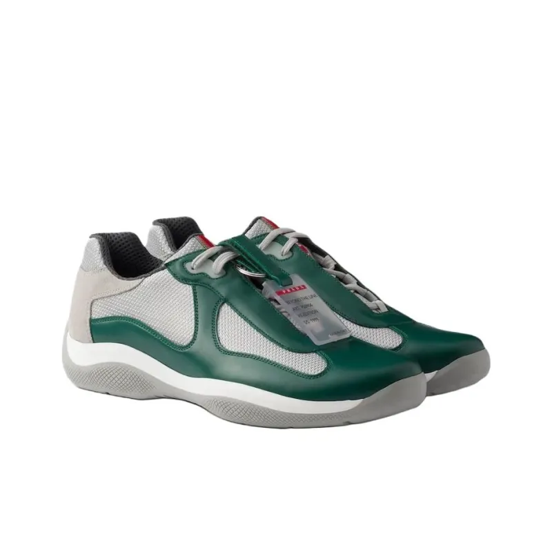 PRADA America's Cup Original Low Top Casual Shoes Men's Green-2