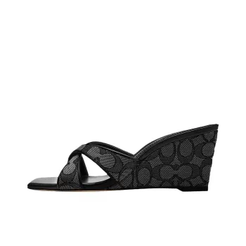 COACH Signature Slide Slippers Women's Black