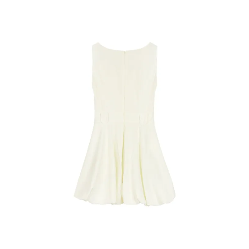 Ning Cai Yuer Sleeveless Dress Women's Apricot-1