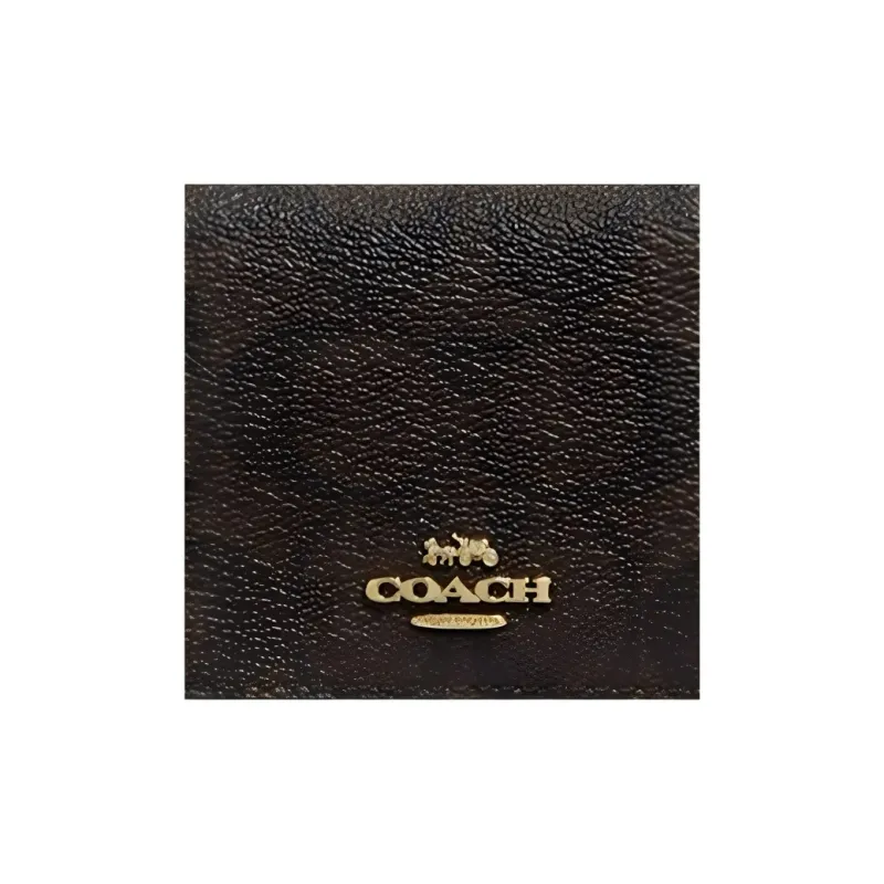 COACH Trifold Wallet Artificial Leather Wallet Women's Brown, True Red-2