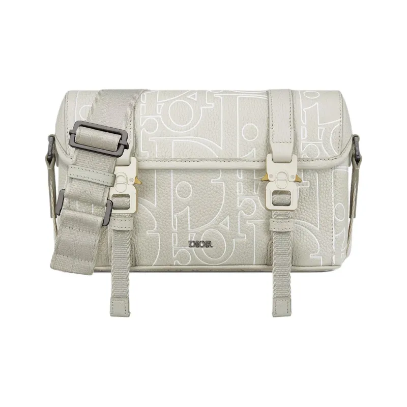 DIOR Hit The Road Grained Calfskin Shoulder Bag, Crossbody Bag Men's Beige-0