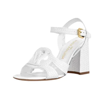 LOUIS VUITTON Isola One Strap Sandals 8.5cm Women's White