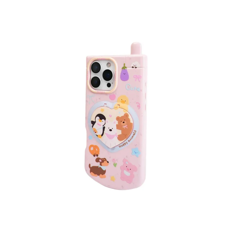 Sopi TPU Material Flap Big Brother Pink Rose Red Phone Cases Compatible With IPhone 16/15 Pro Max/Apple 13/14 Pro/Max-5