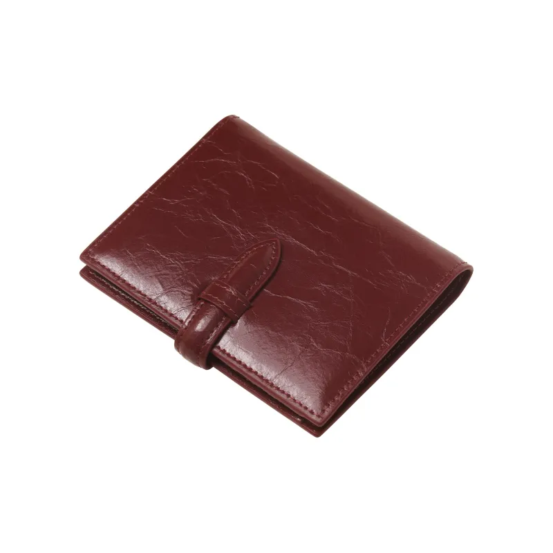 Miao Di Cow Split Leather Wallet Women's Ancora Red-6