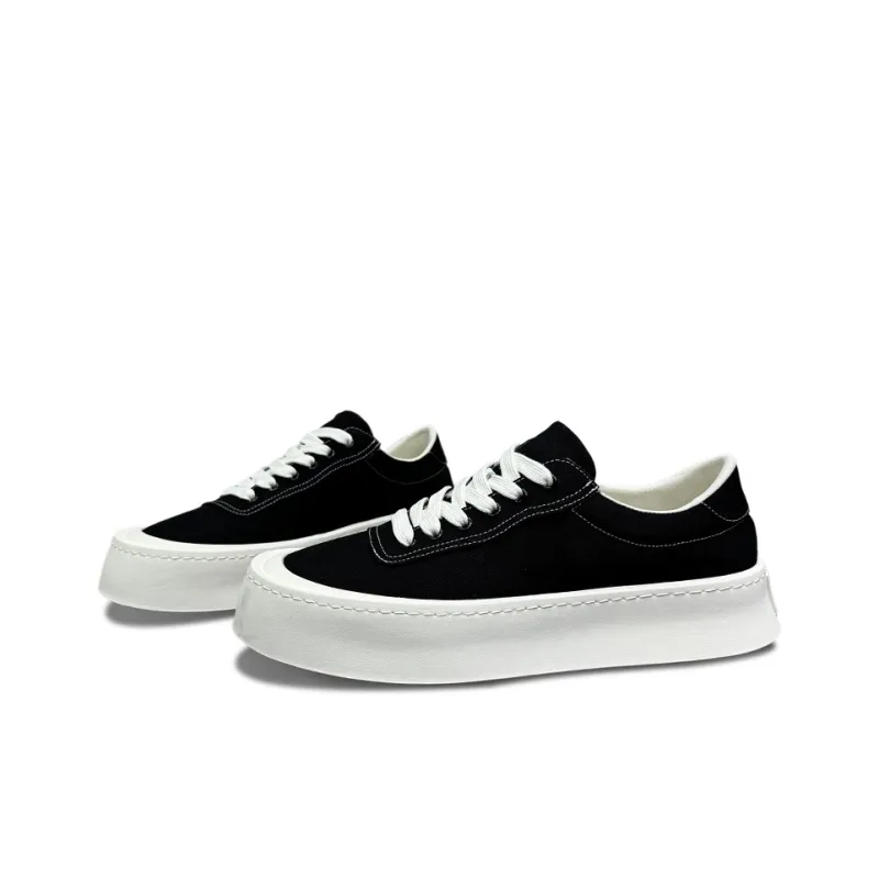VANSSI Low Top Casual Sports Platform Skateboard Shoes Men's Black-1