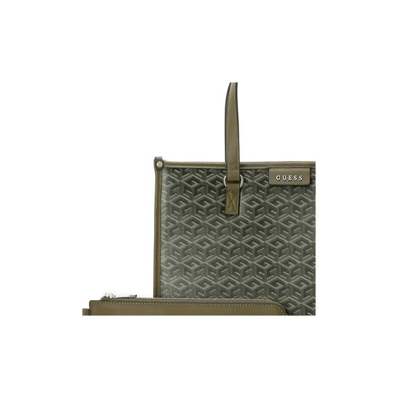 GUESS Polyurethane Tote Bag Shopping Bag Handbag Medium Size Men's Light Green-2