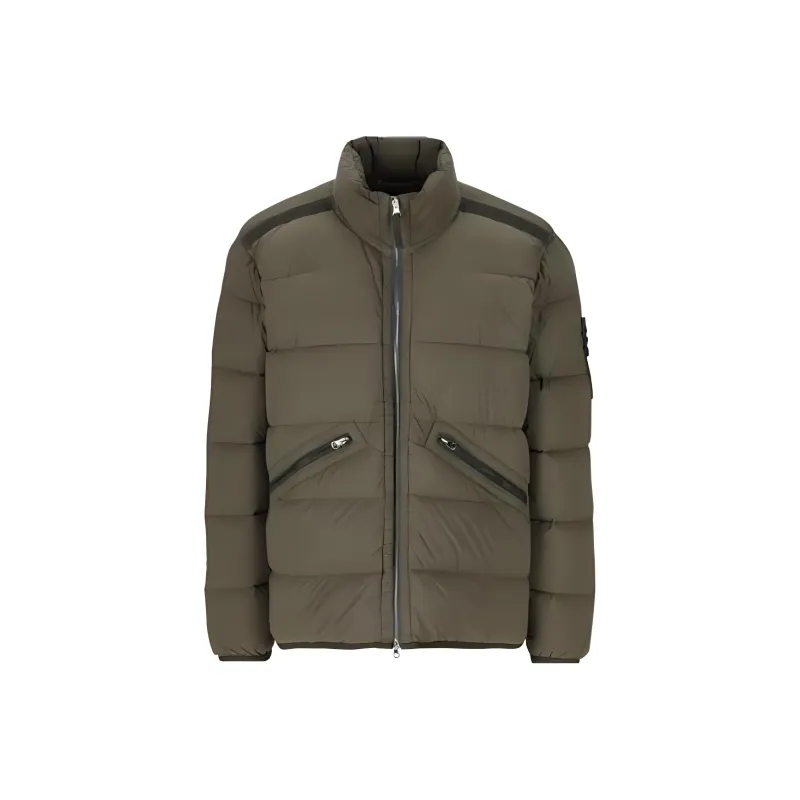 STONE ISLAND High Neck Zip Up Coat-0