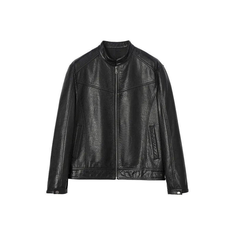 SINBOS Leather Jacket Men's Pine Frost Green-3