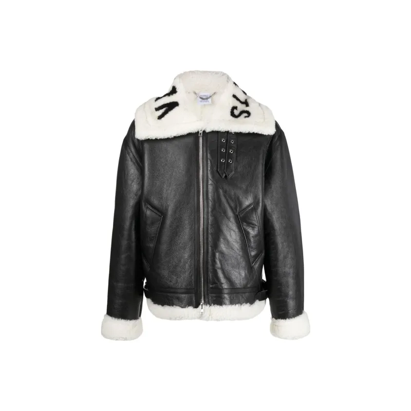 Vetements Leather Jackets Unisex Black-0