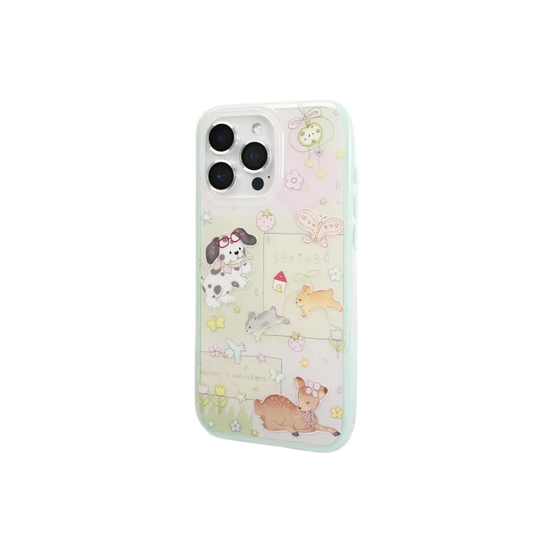 Sopi Acrylic Material Spot Dog Bunny Deer Phone Cases Compatible With IPhone 16/15 Pro Max/Apple 13/14 Pro/Max-4