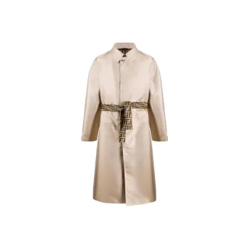 FENDI Trench Coats Men Khaki