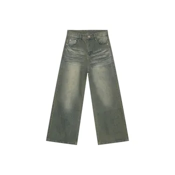 Voguo Relay Extended Length Floor Length Jeans Unisex Cyan