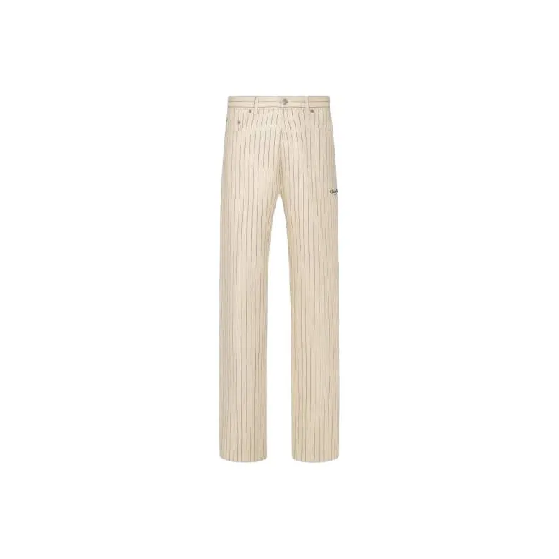 DIOR Striped Straight Leg Jeans-0