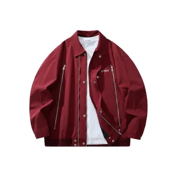 YOSICIL Jackets Coats Unisex Burgundy