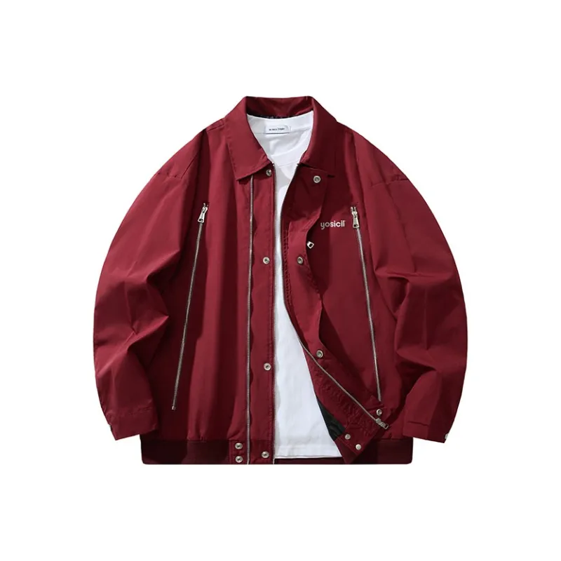 YOSICIL Jackets Coats Unisex Burgundy-0