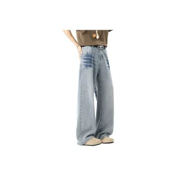 HOKLV Jeans Unisex Vintage Blue