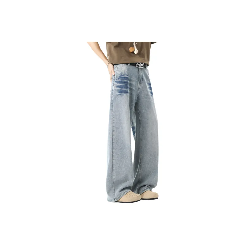 HOKLV Jeans Unisex Vintage Blue-0