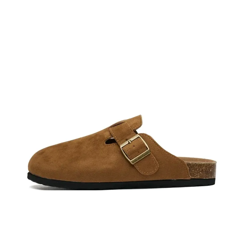 OUGLEMEN Cork Sole Abrasion Resistant Slip Resistant Closed Toe Slippers Unisex-0