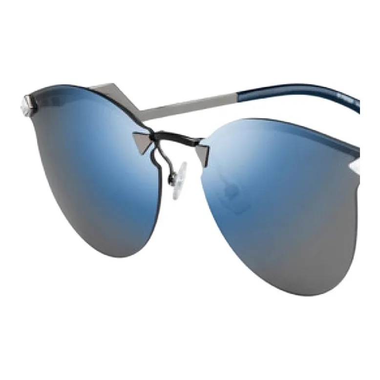 FENDI Metal Irregular Shape Sunglasses Unisex Black-2